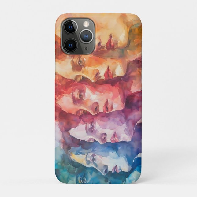 Coques Case-Mate iPhone Visages des femmes - Peinture aquarelle (Dos)