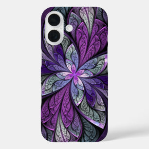 Coque Pour iPhone 16 Vitrail Abstrait violet