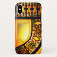 Vitrail victorien jaune noir élégant