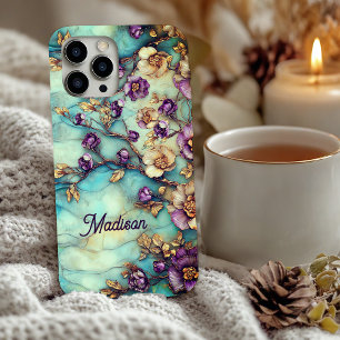 Coque Pour iPhone 16 Vitraux floraux