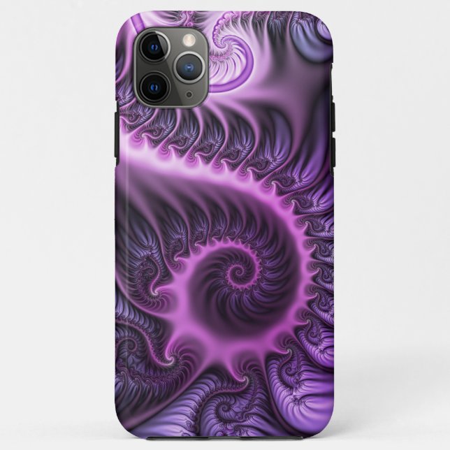 Coques Case-Mate iPhone Vivid Cool Abstrait rose violet Fractal Art Spiral (Dos)