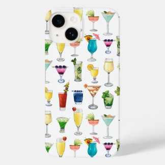 Coque Pour iPhone 14 Vivid Watercolor Cocktail Motif Sac fourre-tout