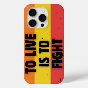 Coque iPhone 15 Pro Vivre, c'est combattre - Retro Stripes Inspiration