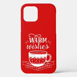Case-Mate iPhone Case Vœux chaleureux Tasse chaude Café Cacao Rouge Blan