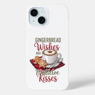 Coque Pour iPhone 15 Vœux de pain d'épices et baisers de gui - Fêtes