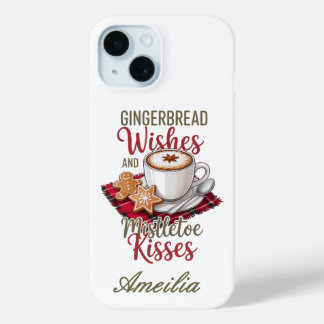 Coque Pour iPhone 15 Vœux de pain d'épices - Fêtes personnalisées