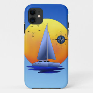 Case-Mate iPhone Case Voilier de catamaran et rose de boussole