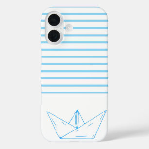 Coque Pour iPhone 16 Voilier Preppy Paper
