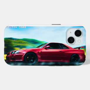 Coque Pour iPhone 15 voiture de sport des années 2000 sur iphone15 case