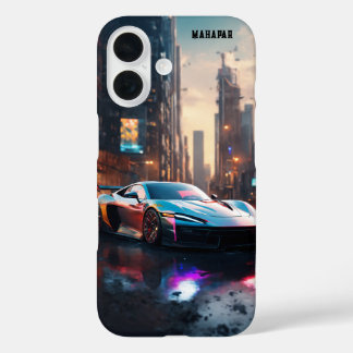 Coque Pour iPhone 16 Voiture de sport dystopique