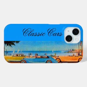 COQUE POUR iPhone 15 VOITURES SKY BLUE JAUNE