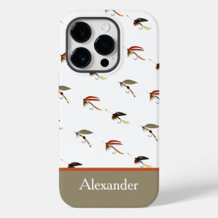 Coque Pour iPhone 14 Pro Volet truite Mouches de pêche Aquarelle