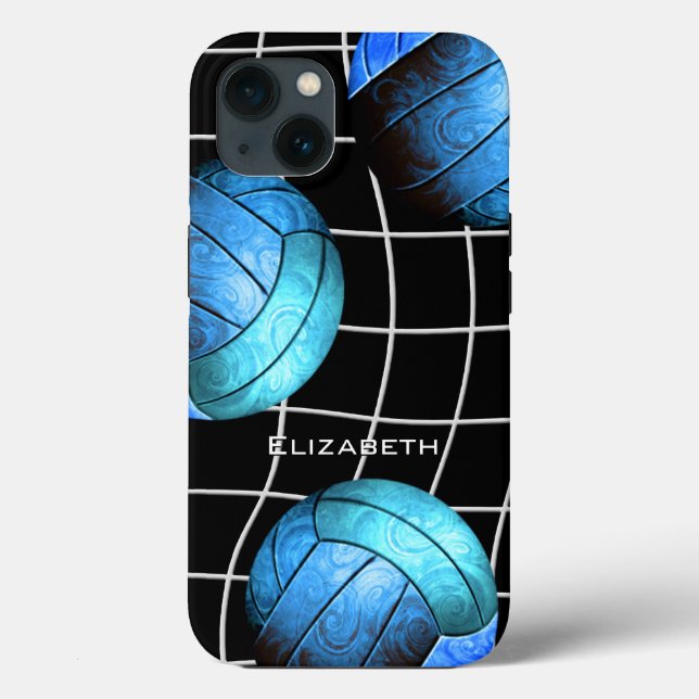 Coques Case-Mate iPhone volley-ball féminin turquoise avec filet de vball (Verso)