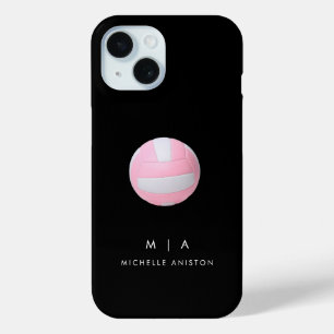 Coque Pour iPhone 15 Volley-ball rose personnalisé
