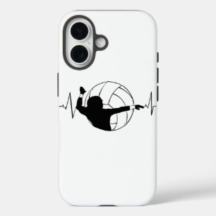 Coque Pour iPhone 16 Volley-ball - Volleyball Lecteur Heartbeat