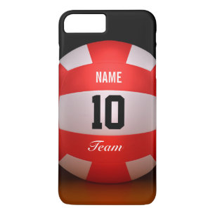 Coque iPhone 8 Plus/7 Plus Volleyball rouge fait sur commande