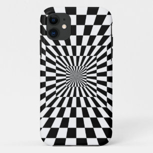 Case-Mate iPhone Case Vortex À damiers noir et blanc   Personnalisé