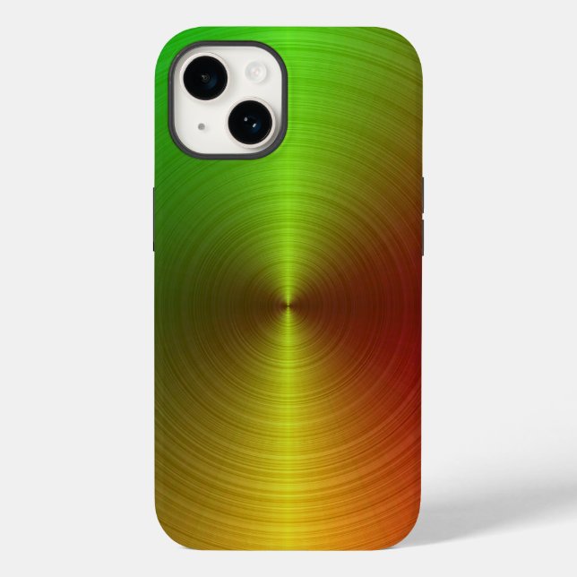 Coques Case-Mate iPhone Vortex métallique vert et or (Verso)