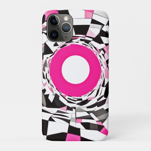 Coques Case-Mate iPhone Vortex rose : une À damiers descente (Dos)