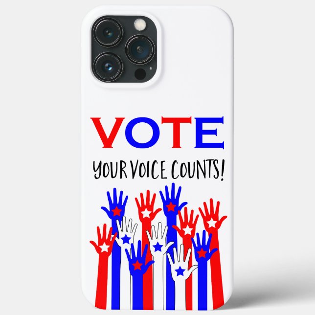 Coques Case-Mate iPhone Votez ! Ta voix compte ! Des mains patriotiques (Verso)