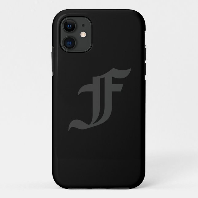 Coques Case-Mate iPhone Votre conception grise de lettre et noire (Dos)