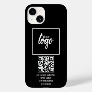 Coque Pour iPhone 14 Votre logo d'entreprise Code QR et texte