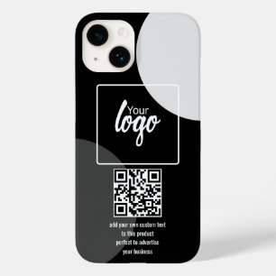 Coque Pour iPhone 14 Votre logo d'entreprise Code QR et texte