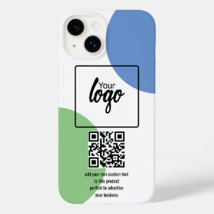Coque Pour iPhone 14 Votre logo d'entreprise Code QR et texte