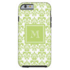 Votre monogramme, motif vert clair 2 de damassé