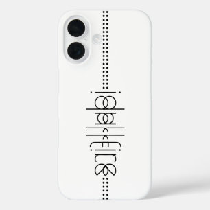 Coque Pour iPhone 16 Votre nom en tant que glyphes Aliens Unique Blanc