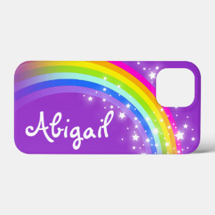 Coques Pour iPhone Votre nom lettre arc-en-ciel violet
