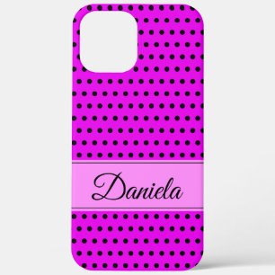 Case-Mate iPhone Case Votre nom personnalisé frappe le noir et le rose