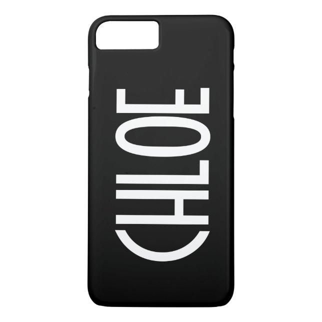 Coques Case-Mate iPhone Votre nom, texte gras blanc | Noir (Dos)