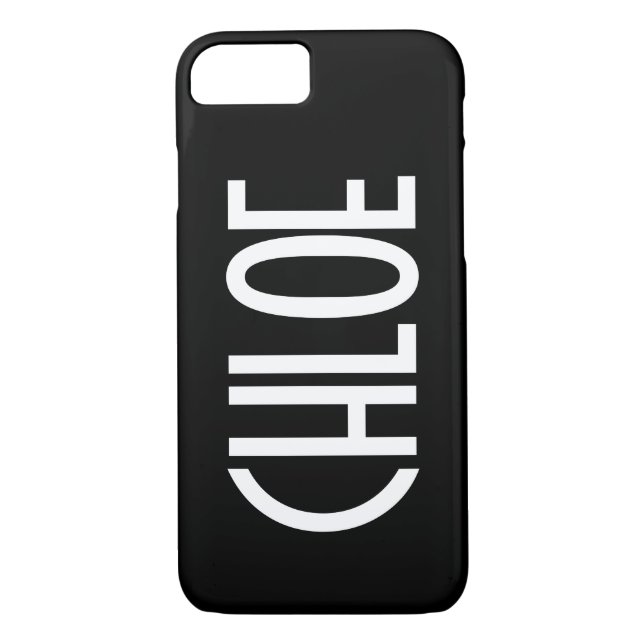 Coques Case-Mate iPhone Votre nom, texte gras blanc | Noir (Dos)