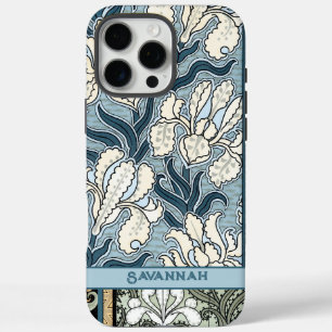 iPhone 16 Pro Max Case Votre nom Vintage Iris Motif