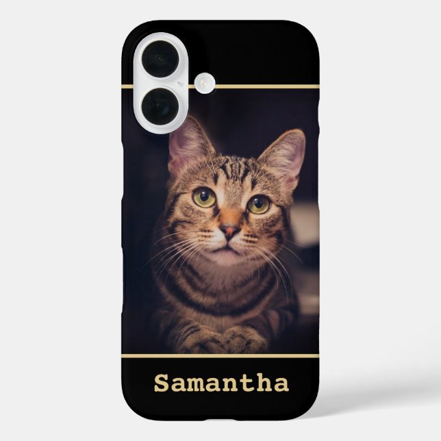 Coques Case-Mate iPhone Votre photo Black and Gold LOVE Modern Elegant (Verso)