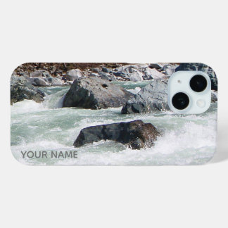 Coque Pour iPhone 15 Votre propre photo d'eau vive personnalisée horizo