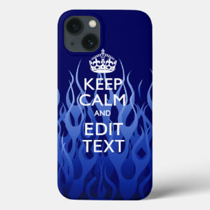 iPhone 13 Case Votre texte sur Garder le calme sur Blue Racing Fl