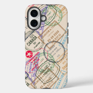 Coque Pour iPhone 16 Voyage de timbres de passeport