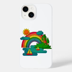 Coque Pour iPhone 14 Voyage en bateau sous les nuages du soleil et l'ar
