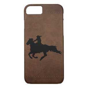 Etui iPhone Case-Mate Voyage en cuir de l'Ouest Rodeo Galloping Horse Ri