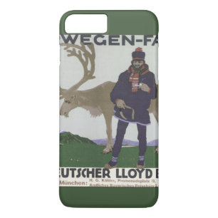 Coque iPhone 8 Plus/7 Plus Voyage scandinave vintage en Norvège Homme Reinder