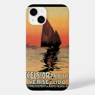 Coque Pour iPhone 14 Voyage Vintage, Bateaux au Palais Excelsior Venise