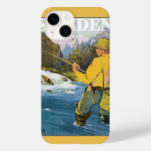 Coque Pour iPhone 14 Voyage vintage en Suède, pêche sportive au poisson