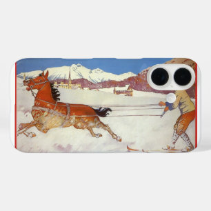 Coque Pour iPhone 16 Voyage Vintage, Hiver en Engadin Suisse