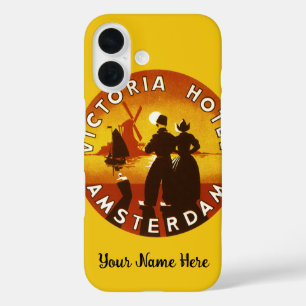 Coque Pour iPhone 16 Voyage Vintage, Hôtel Victoria, Amsterdam, Holland