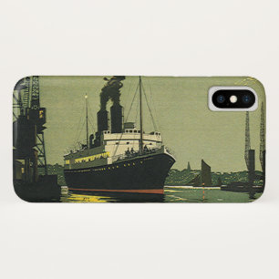 Etui iPhone Case-Mate Voyage Vintage, Navire de Croisière dans un Port