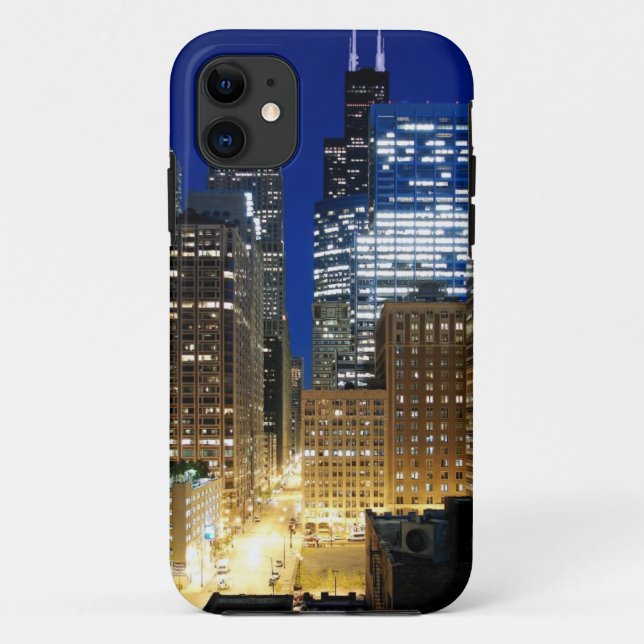 Coques Case-Mate iPhone Vue de nuit du paysage urbain de Chicago (Dos)