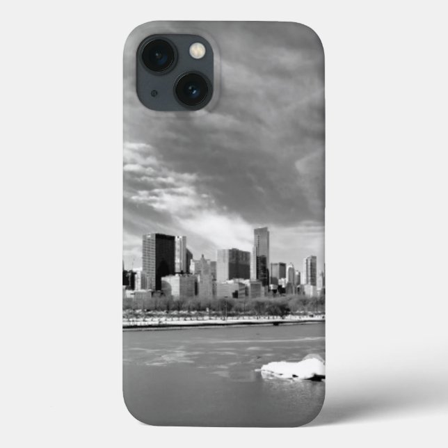 Coques Case-Mate iPhone Vue panoramique de Chicago en hiver (Verso)