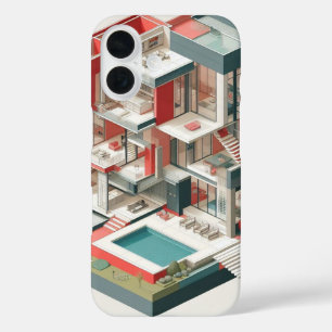 Coque Pour iPhone 16 vue sur couloir d'une maison moderne.